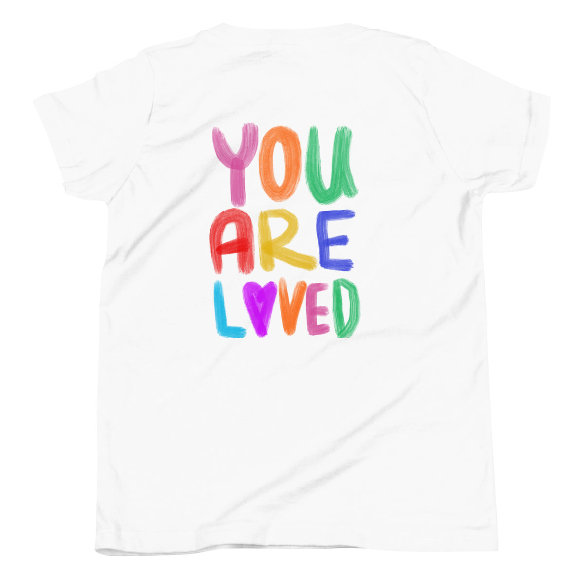 Kids YOU ARE LOVED colorful text graphic tee
